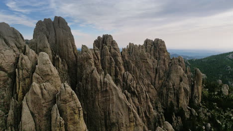 high-angle drone view showcasing incredible rock formations in the vast western united states.