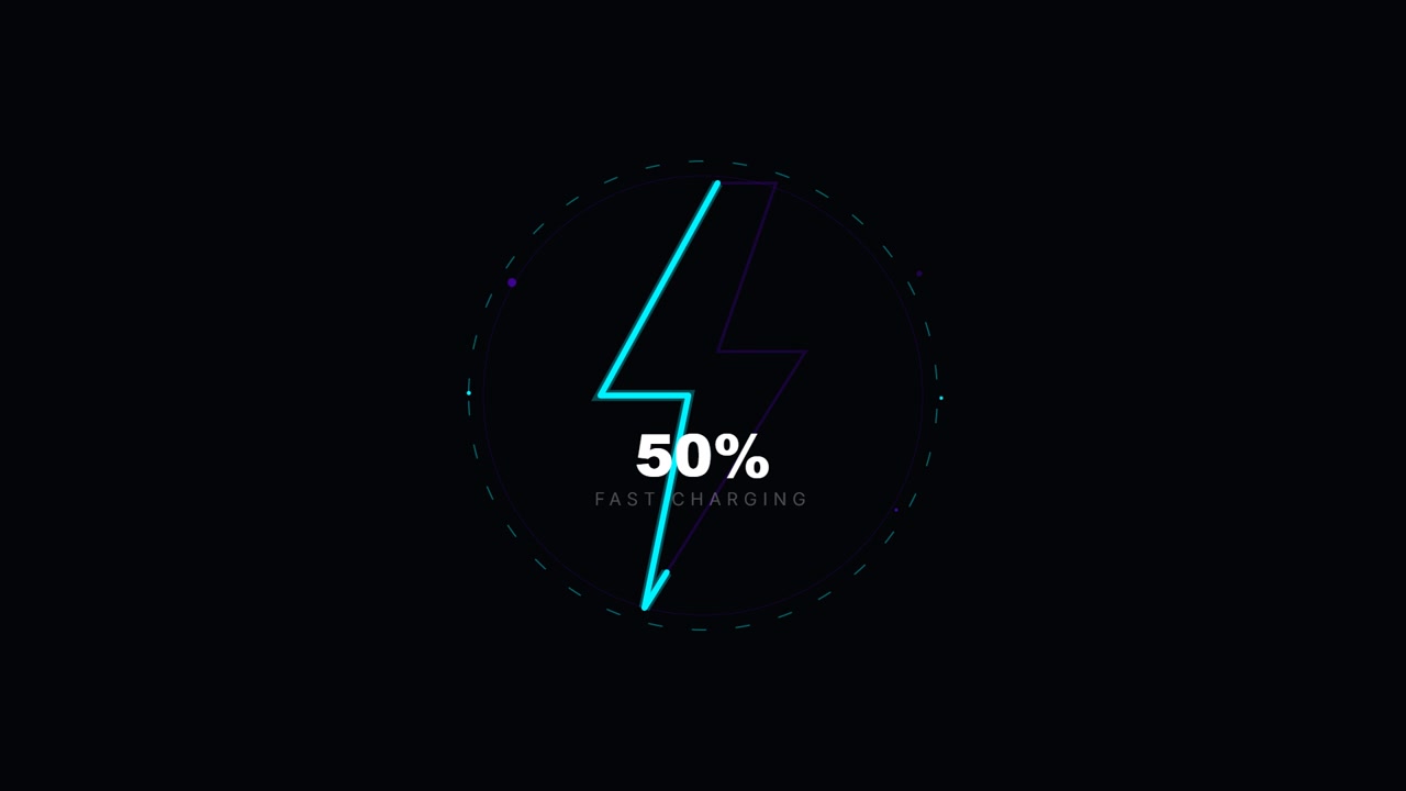 Digital Fast Charging Percentage Progress Indicator Animation
