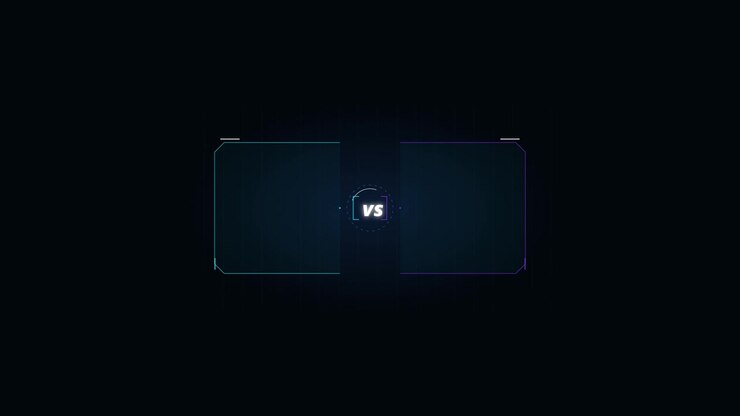 Versus Screen Template with Futuristic Digital HUD Design