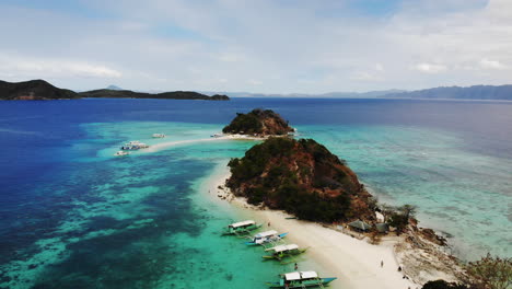 Aerial-view-of-tropical-beach-on-the-Bulog-Dos-Island,-Philippines-18
