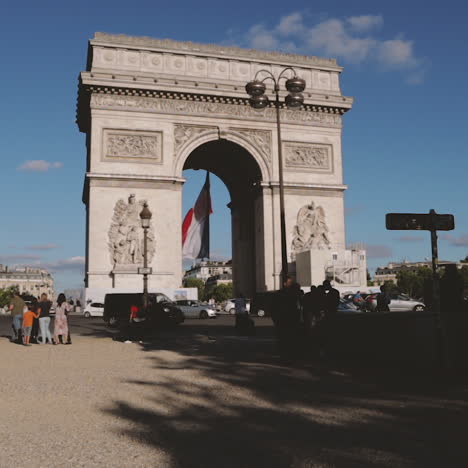 Arco-Triunfal-De-La-Estrella-En-Paris,-Verano-De-2018