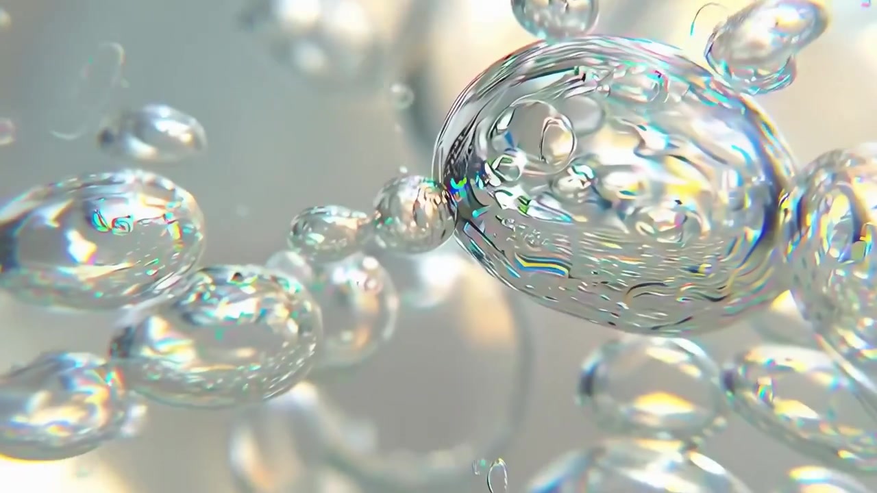 Primo piano di bolle d'aria che salgono in un liquido trasparente