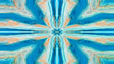 unique colorful fractal kaleidoscope light blue marble pattern movement background.