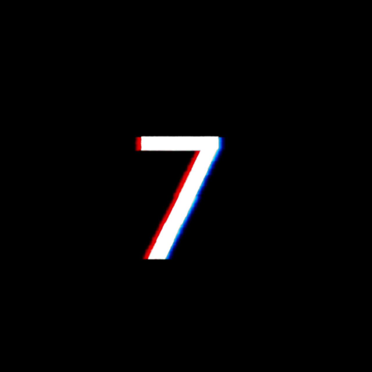 Digital Glitch Effect on Number 7