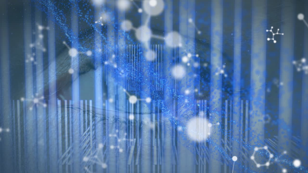 암 ⁇ 의 눈 위에 떨어지는 분자의 애니메이션