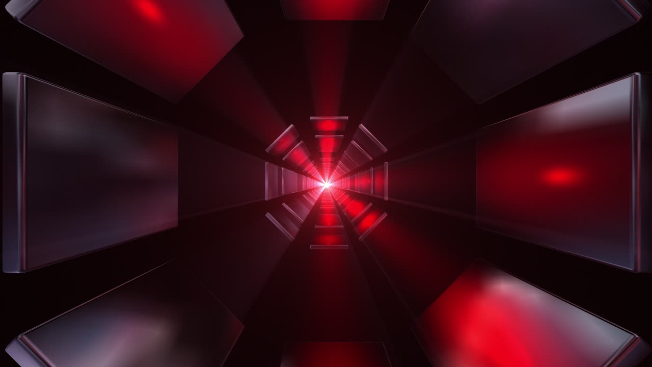 Red Glowing Futuristic Tunnel