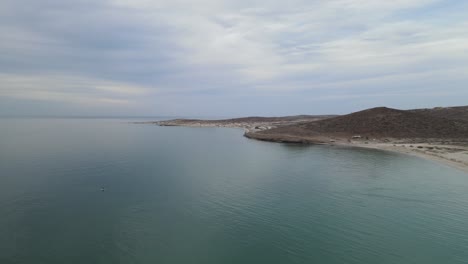 aerial view of el tecolote beach on the baja california sur peninsula, in la paz, mexico