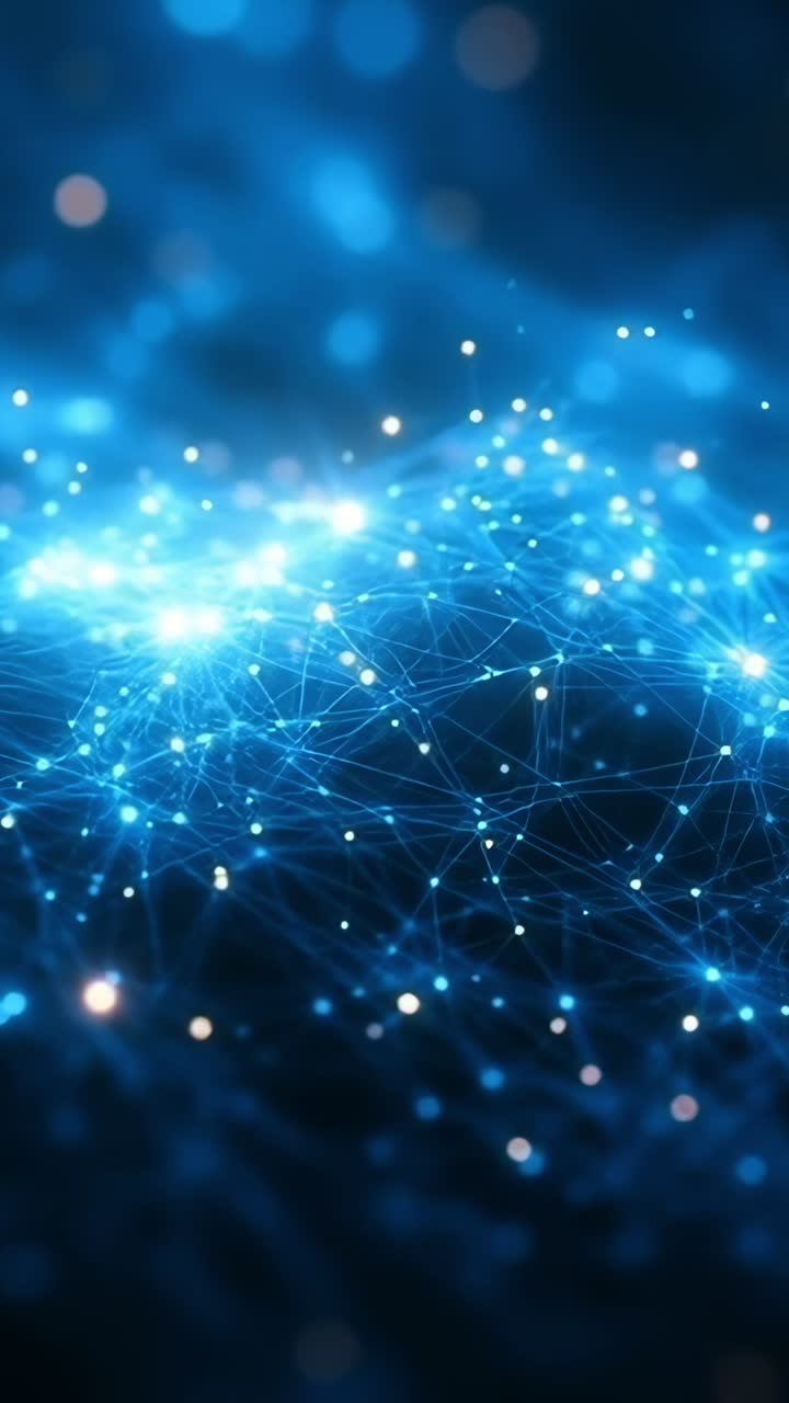 Digital connections visualized. Abstract design showcasing glowing blue connections and networks, symbolizing data flow and digital interactions.