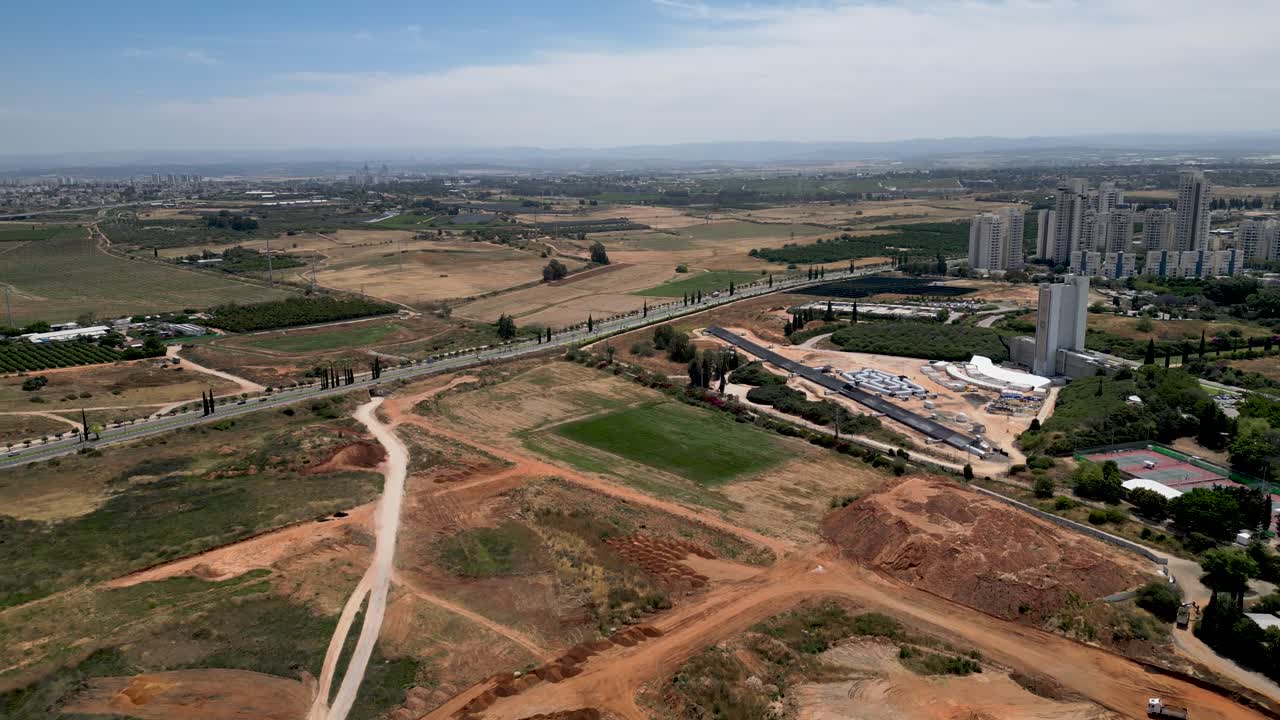 Aerial 4k Video drone panorama of Rehovot city as well as Weizmann Institute of Science- Israel