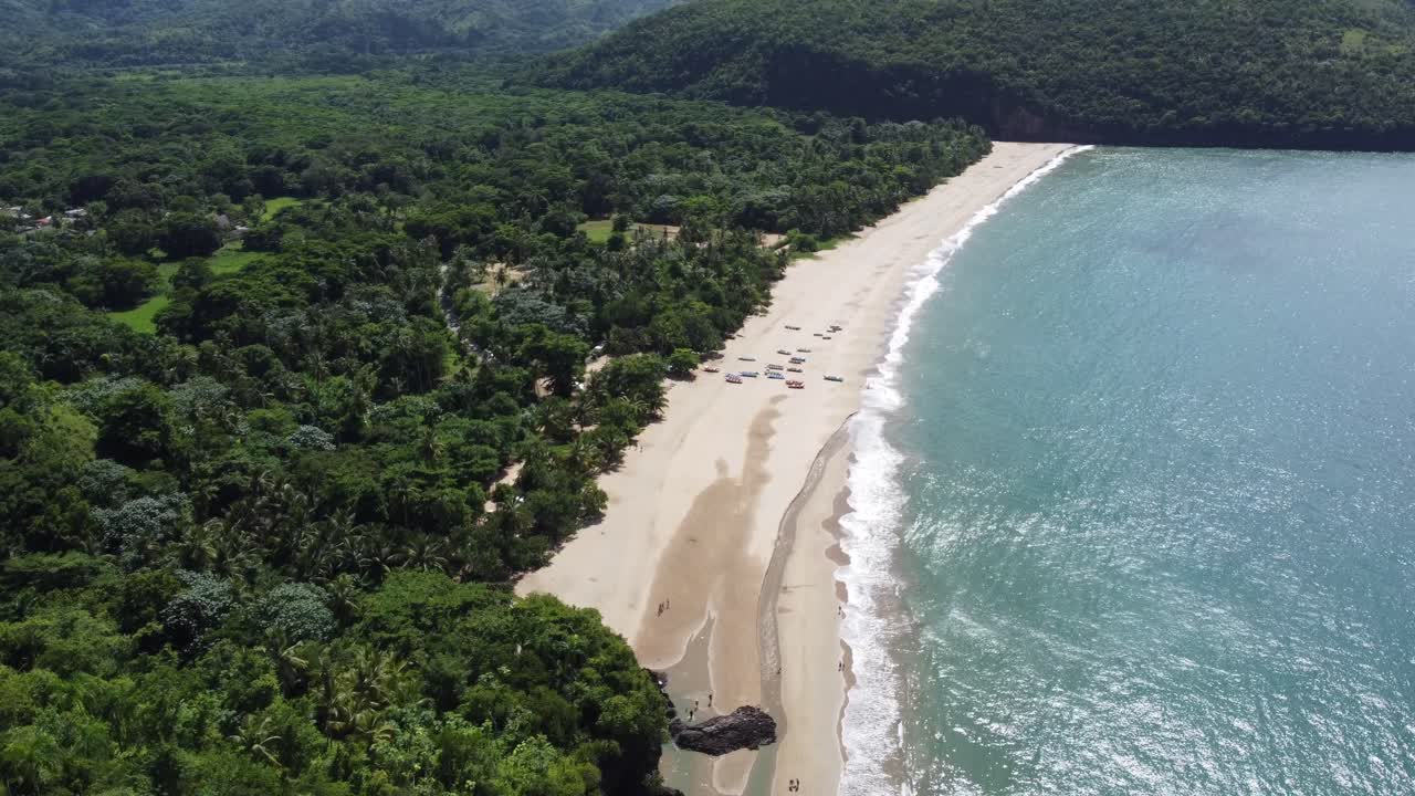 Aerial view of picturesque El Valle beach on the green Saman&aacute; peninsula in the Dominican Republic
