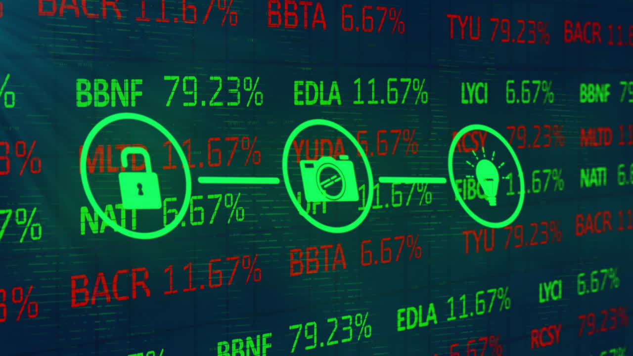 아이콘 네트워크를 통해 금융 데이터 처리의 애니메이션