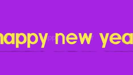 texto de feliz año nuevo rodante en degradado púrpura