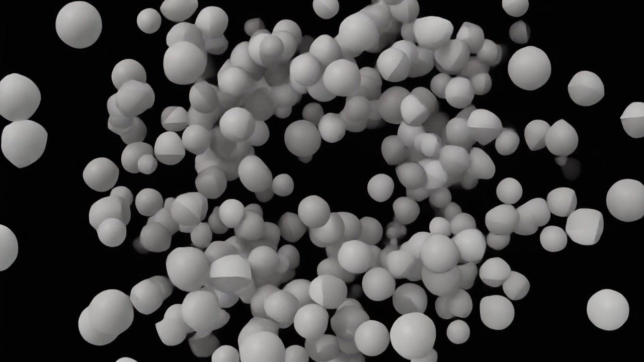 Abstract 3D Animation of Spheres Emerging from a Shield Icon