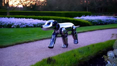 robot dog in a garden