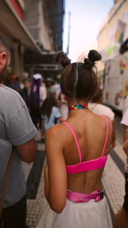 woman at a pride parade