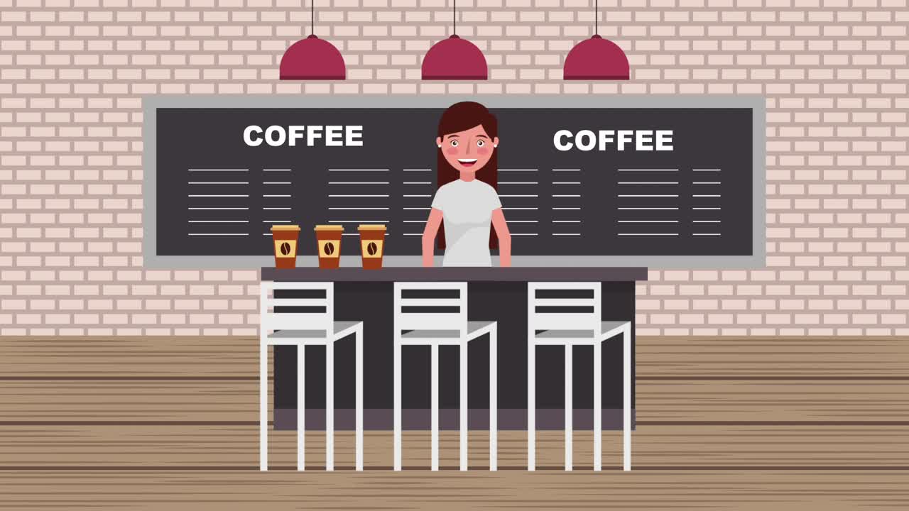 Interior de la cafetería