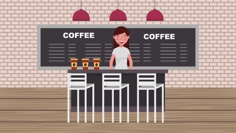 interior de la cafetería