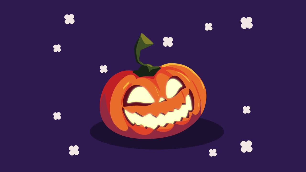 feliz animación de halloween con calabaza