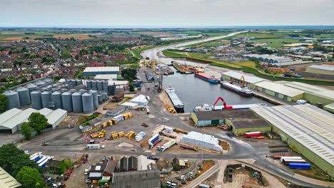 breathtaking aerial drone footage displays boston, lincolnshire: port, ships, saint botolph church , saint botolph’s bridge