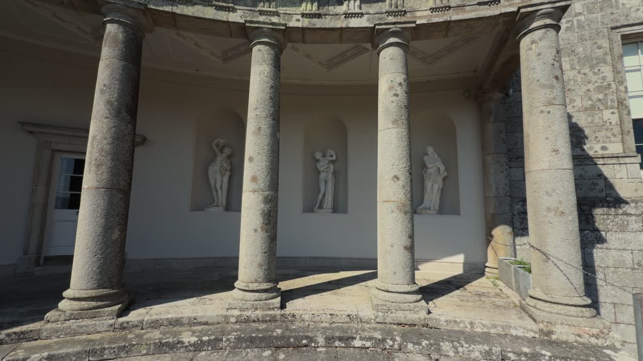 Ireland epic Locations Russborough House wicklow statues in courtyard in summer