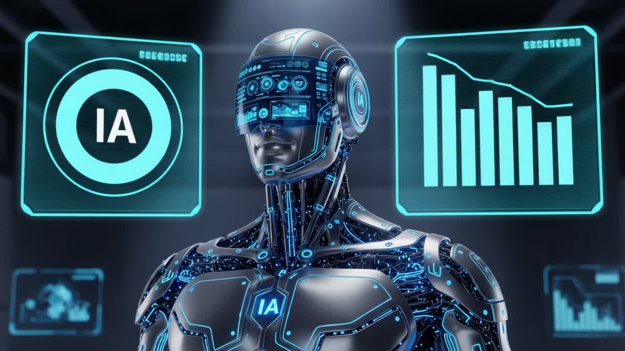 Futuristic Cybernetic Being: A Glimpse Into Advanced Robotic Technology and Artificial Intelligence in a High-Tech Environment