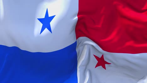 230 panama flag waving in wind slow motion animation 4k realistic fabric texture flag smooth blowing