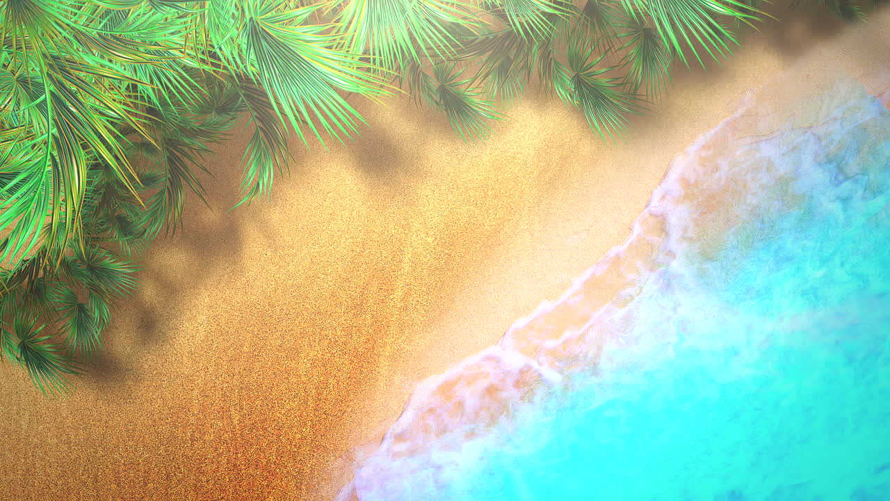 Closeup sandy beach with blue waves of ocean 1