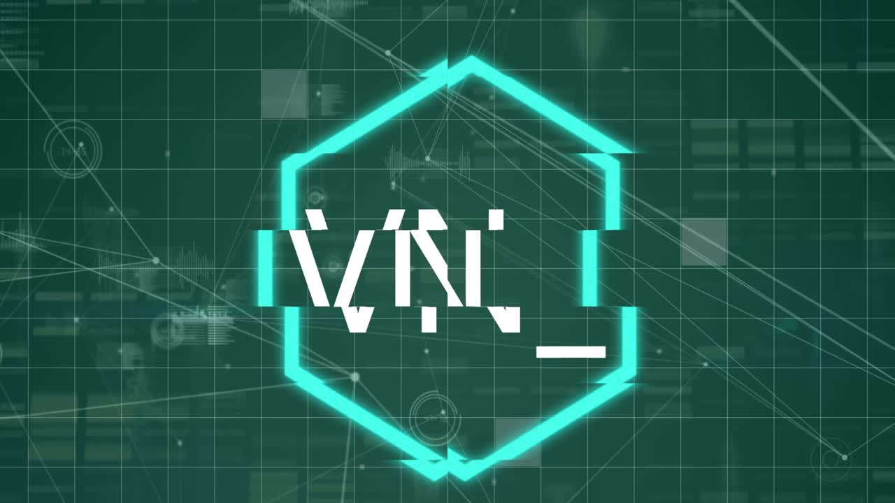 animación de texto nft a través de la red de conexiones y procesamiento de datos