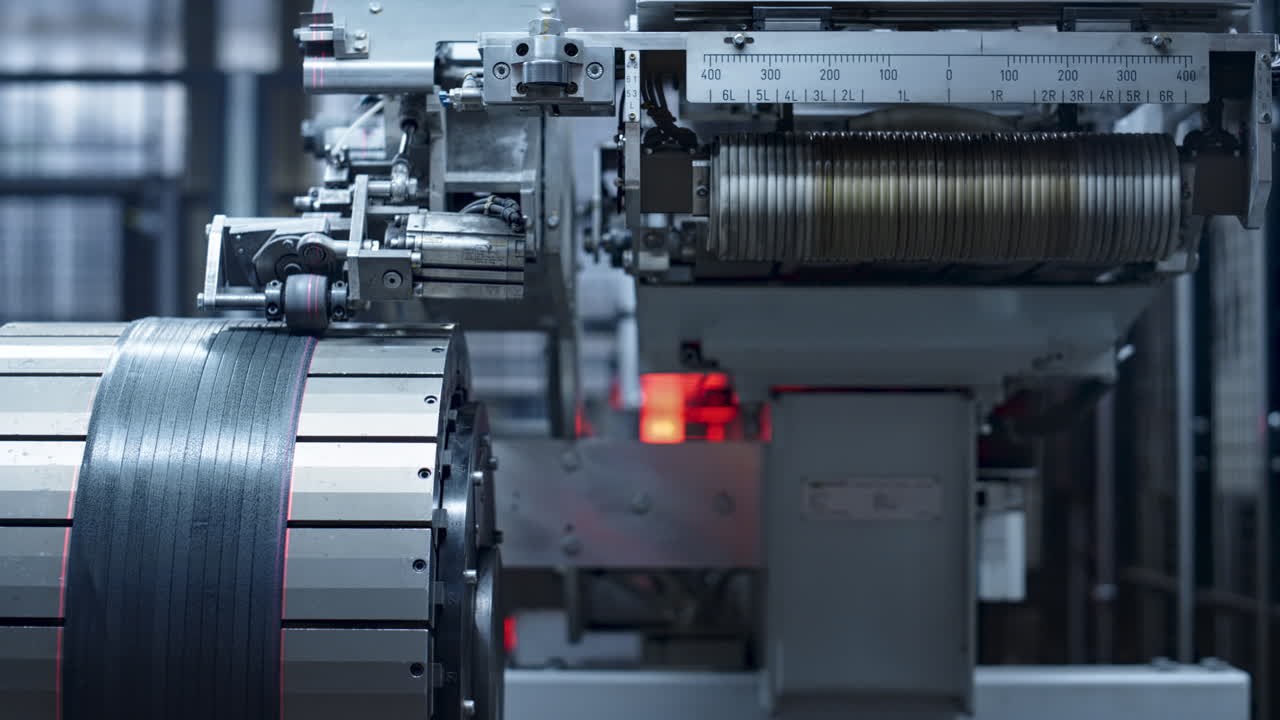 Automated tire production automat working process at automotive modern warehouse