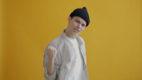 happy young man celebrating