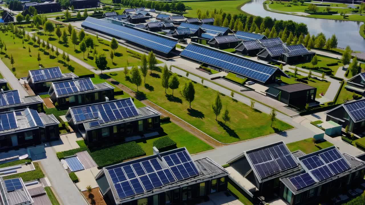 Solar Panel Homes Aerial View