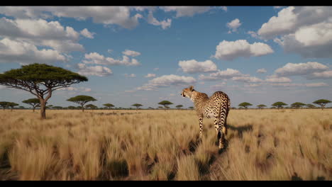 cheetah in the african savannah