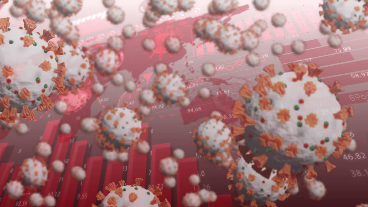 코로나19 세포의 애니메이션과 데이터 처리