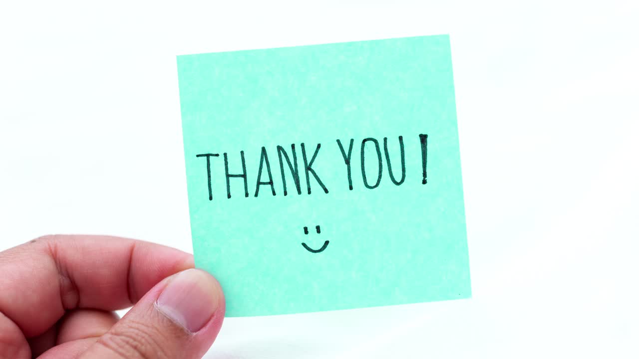 Zooming in gratitude a thank you note capture home close-up appreciation