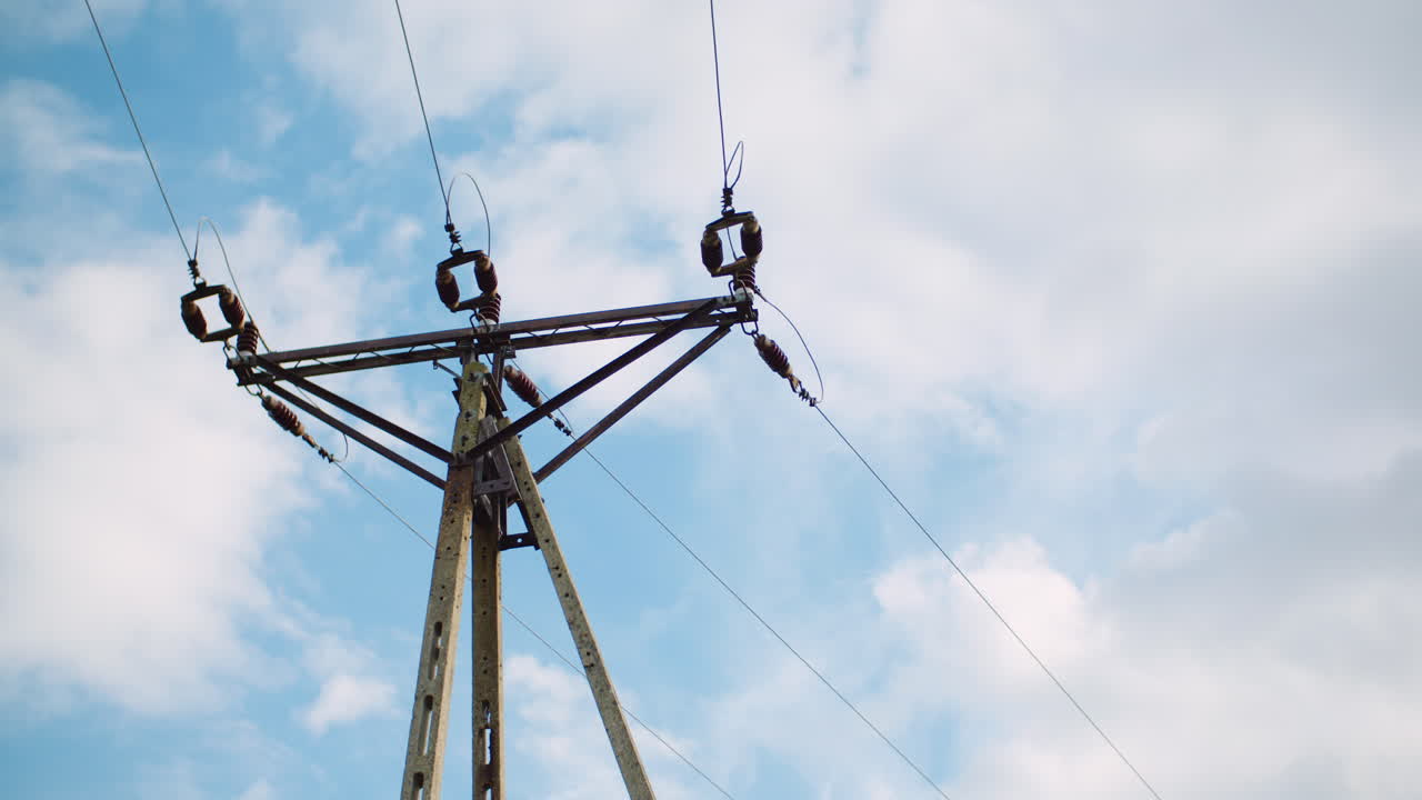 Energy Pole Against Beautiful Cloudscape 2