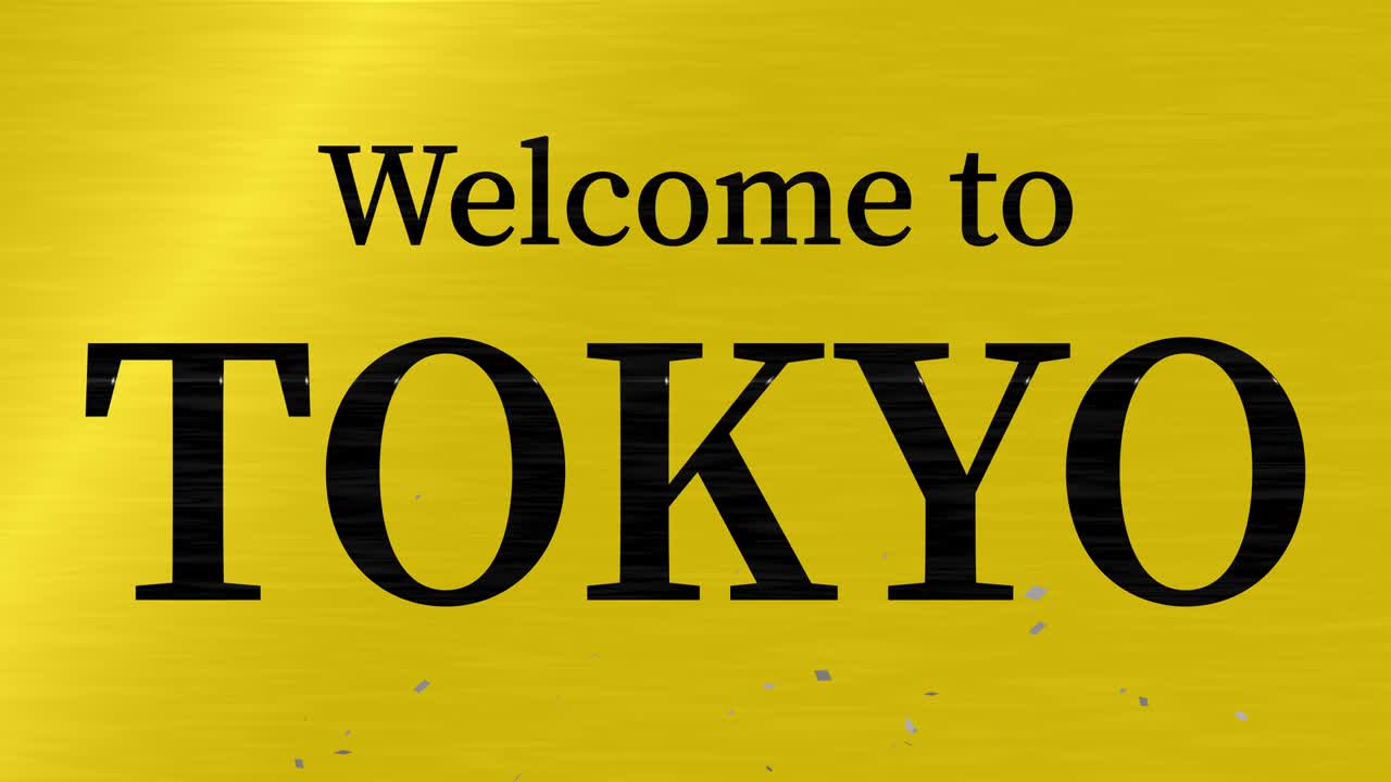 bienvenido a tokio mensaje de texto animación gráficos de movimiento