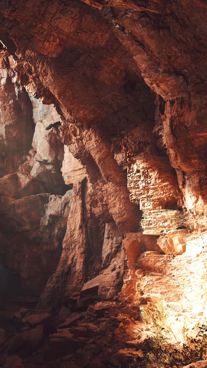 interior de la cueva de roca roja