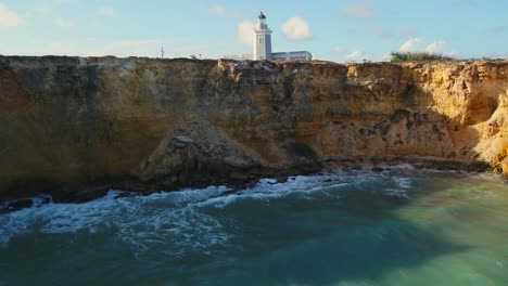 droning towards faro los morillo in cabo rojo, puerto rico