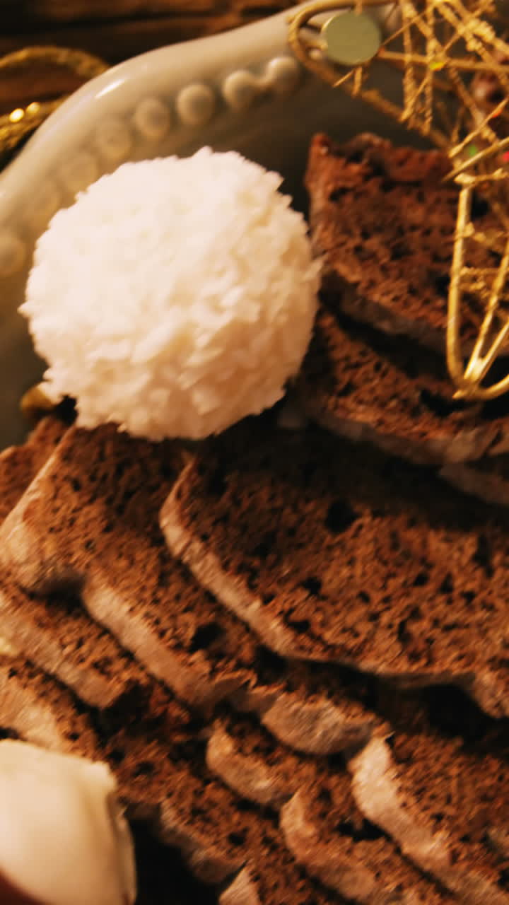 postre de navidad y decoración de navidad