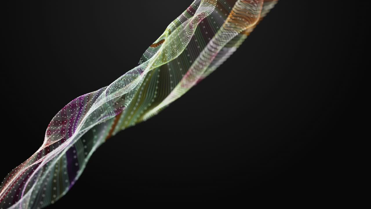 천천히 움직이는 입자 파동 물체와 텍스트를위한 공간, 4096x2304 루프 4k