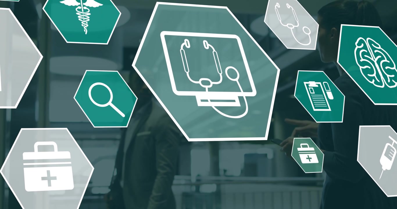 Professionisti aziendali che discutono la strategia sanitaria in un ufficio moderno