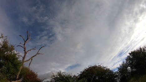 Zeitraffer-Der-Wolken,-Während-Der-Zyklon-Eloise-über-Dem-Afrikanischen-Buschland-Beginnt