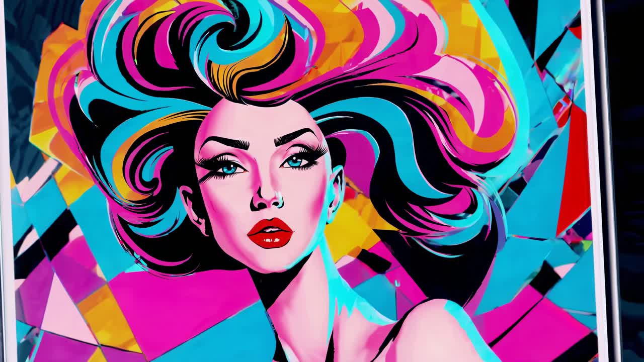 Colorful Pop Art Portrait of a Woman