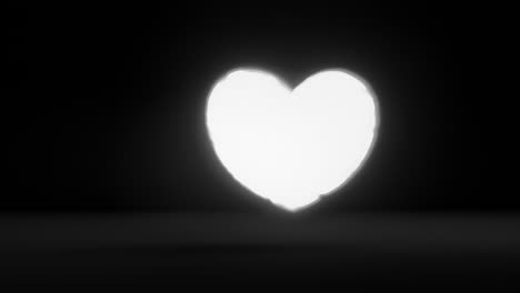 white energy heart shapes on a dark background