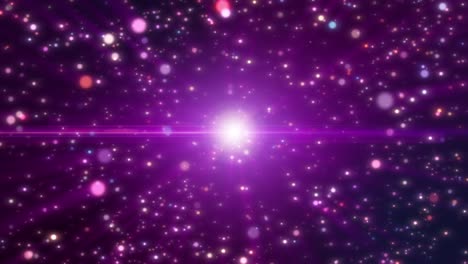 explosión de partículas coloridas, efecto de haz de luz.