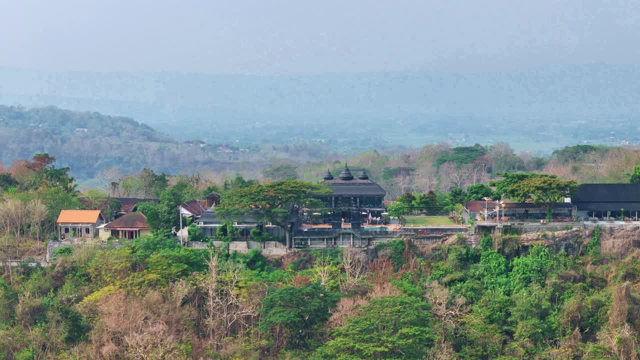 Aerial view of the Ratu Boko Palace in Yogyakarta, South Java, indonesia.