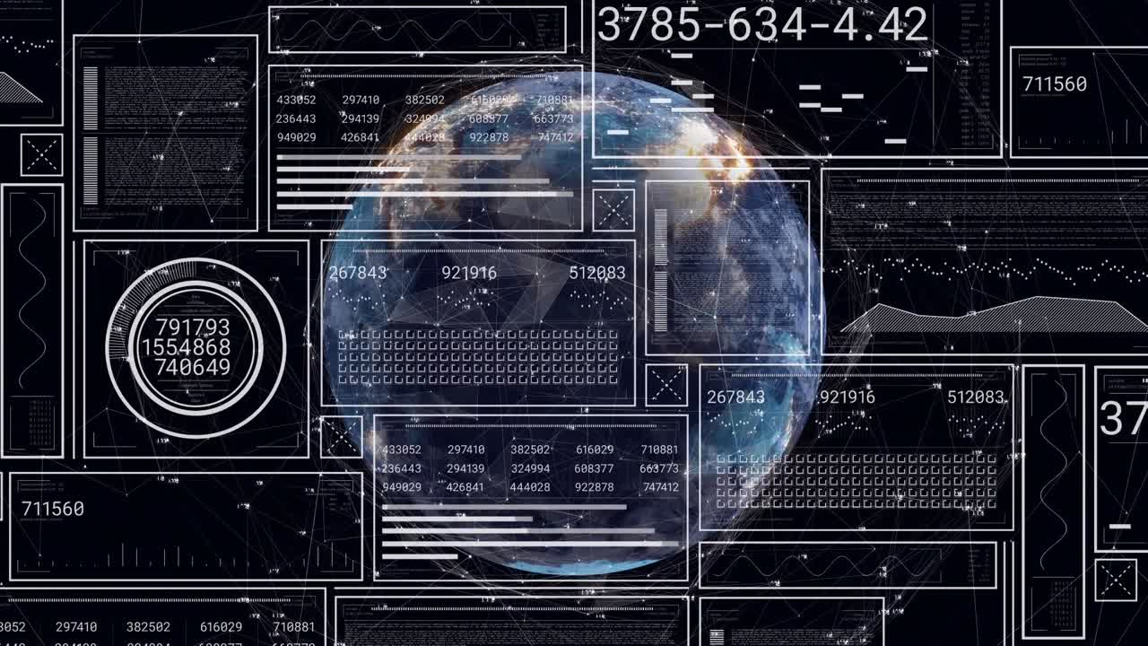 Animation of globe over data processing