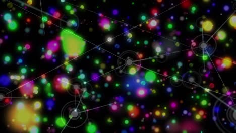 animación de puntos brillantes a través de una red de conexiones