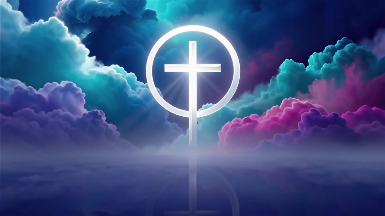 Christian Cross Heavenly Light Worship Background