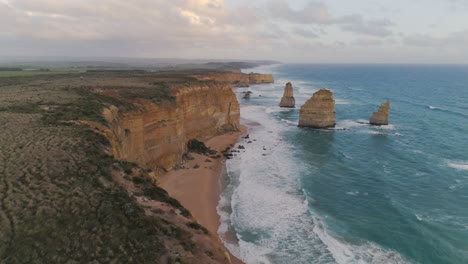 12 apostles in victoria australia, dramatic aerial reveal